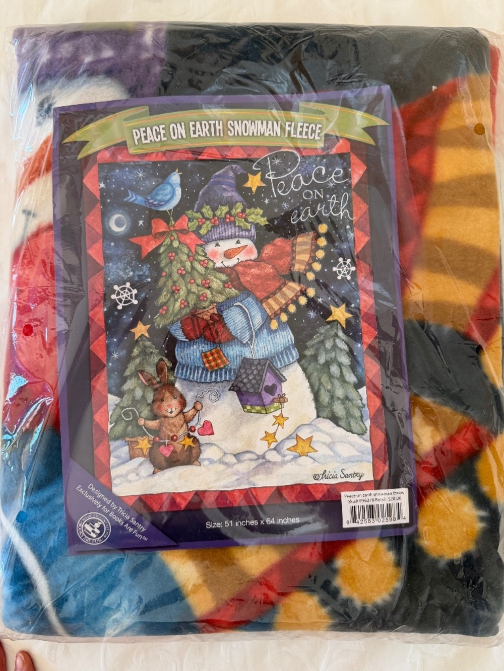 NWT Snowman Fleece Throw Blanket 51x64